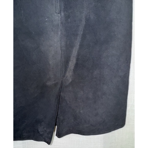 Vtg Express Compagnie International Skirt Women's 25" 0 Black 100% Leather Suede - Picture 4 of 8